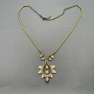 Sttela & Dot Soleil Pendant Necklace Snake Chain Gold Tone Adjustable